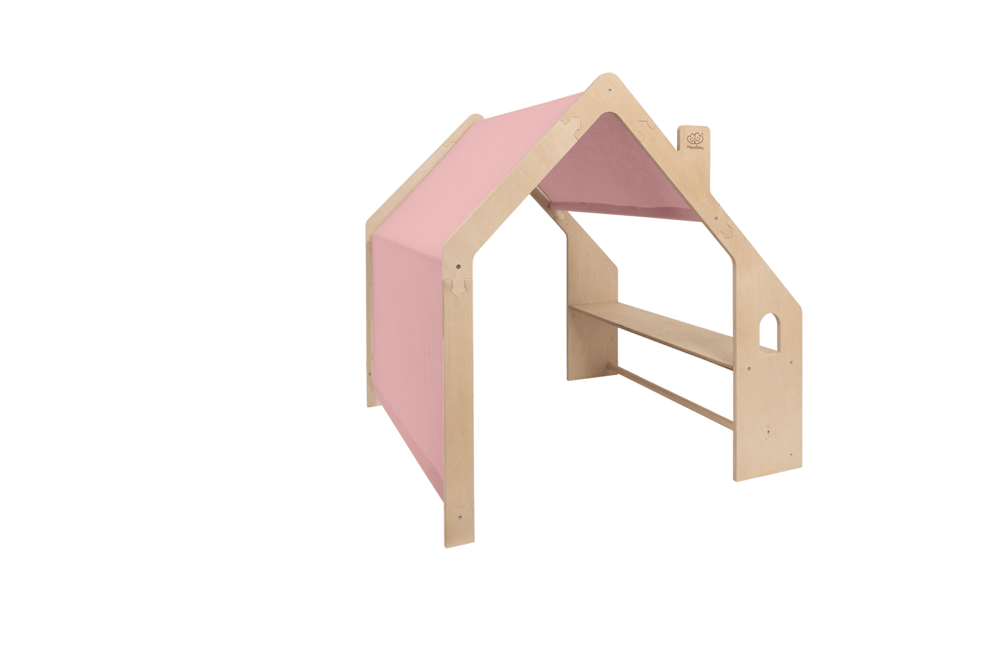 MeowBaby Wooden House with Pink Roof, perfect luxury gift for kids’ magical play. Buy online at USMIH with crypto.