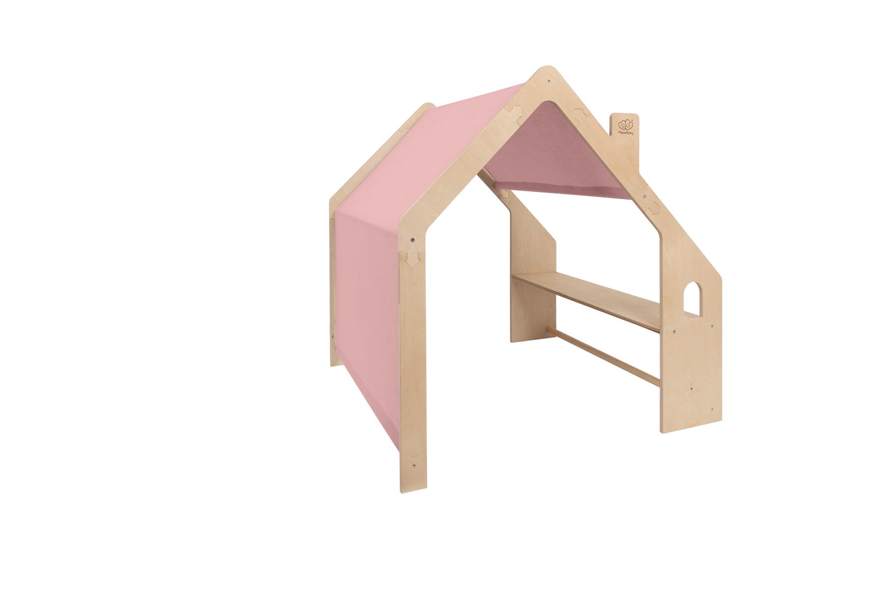 MeowBaby Wooden House with Pink Roof, perfect luxury gift for kids’ magical play. Buy online at USMIH with crypto.