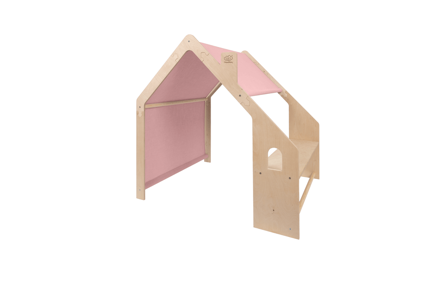 MeowBaby Natural Wooden House for Kids with Pink Roof, perfect luxury gift idea, available at premium online store USMIH.