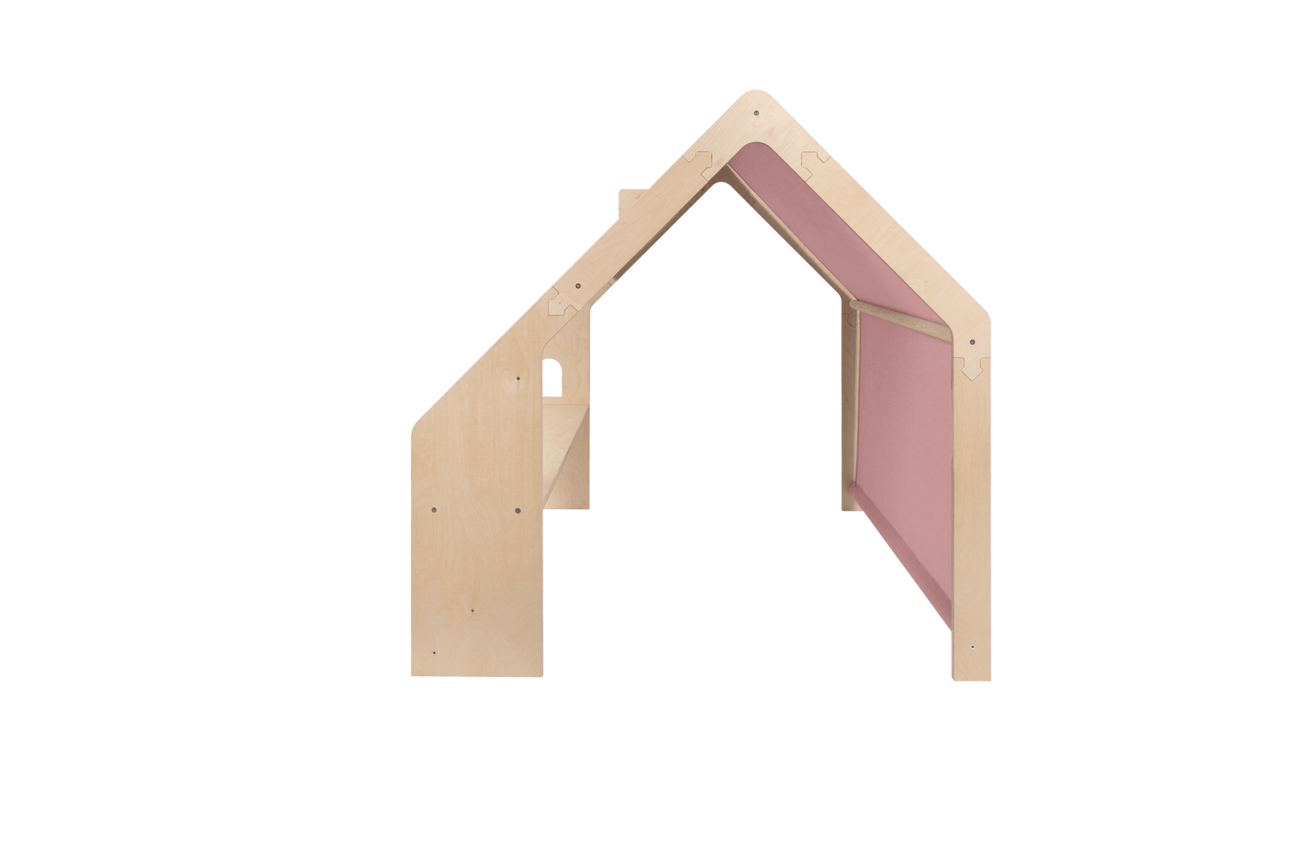 MeowBaby Natural Wooden House with Pink Roof for Kids, perfect luxury gift idea, available on premium USMIH store, buy with crypto.