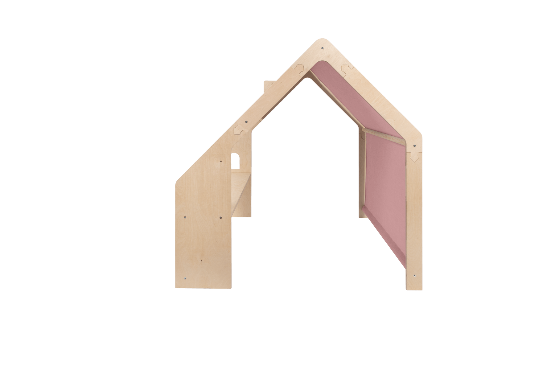 MeowBaby Natural Wooden House with Pink Roof for Kids, perfect luxury gift idea, available on premium USMIH store, buy with crypto.