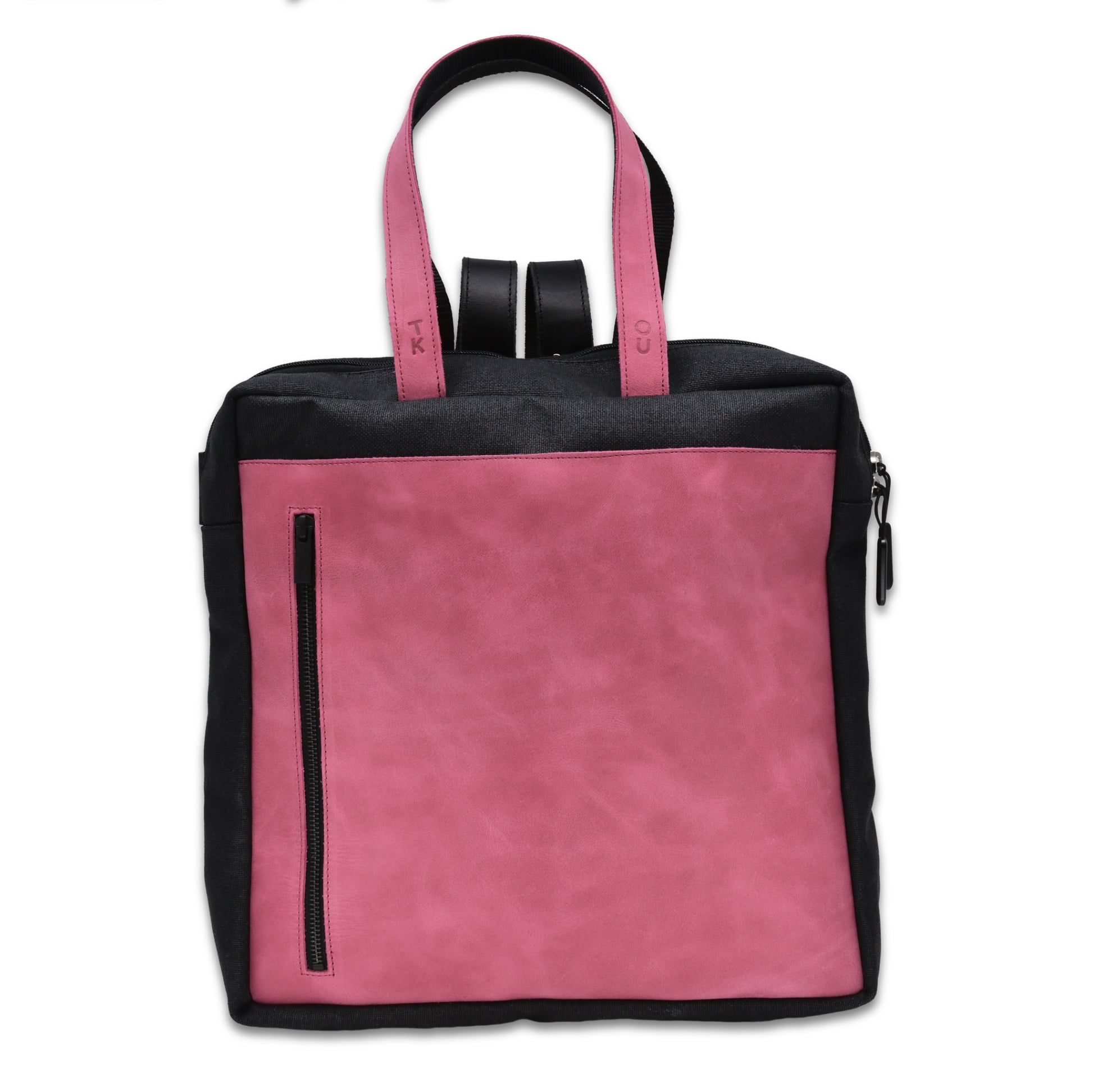 Pink Stockholm backpack with leather details, available on USMIH Grid. Buy with card or cryptocurrency, including Bitcoin.