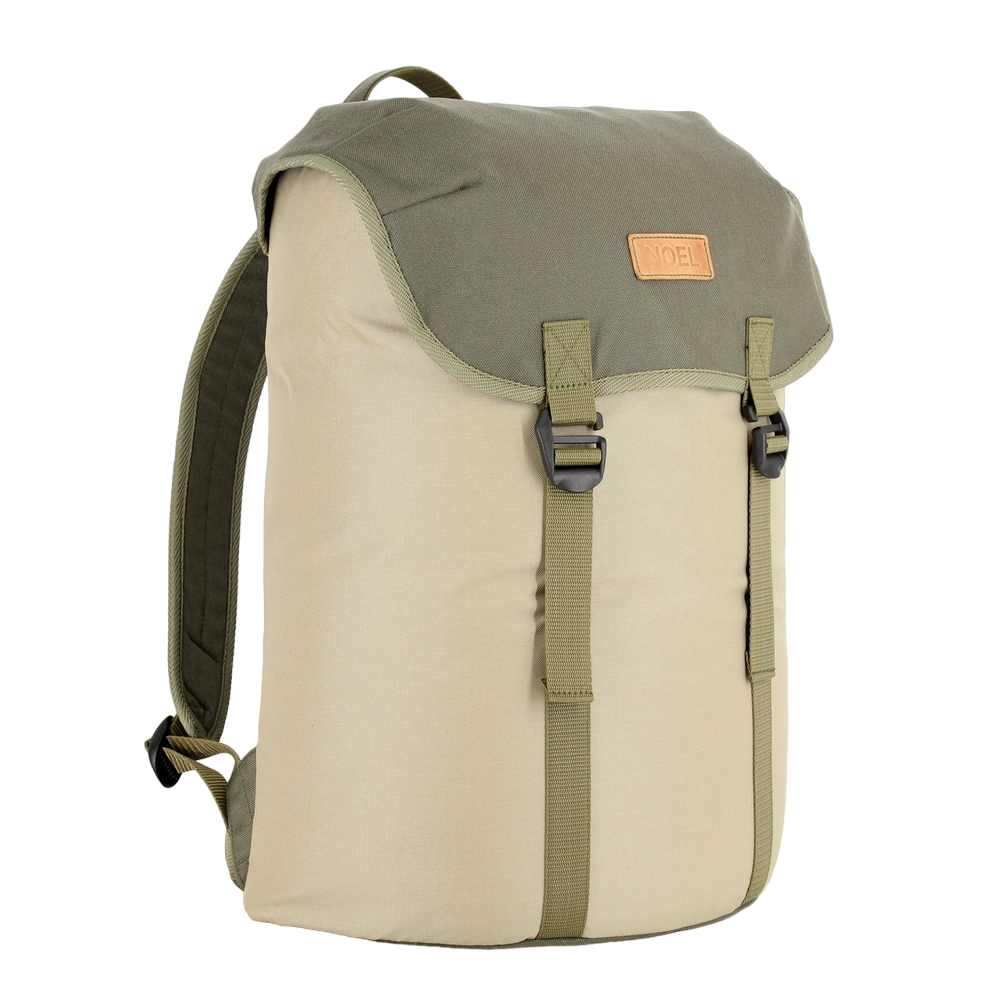 Beige Cafe Backpack with G-Hook, waterproof Cordura, 18L, laptop pocket, USMIH Grid design by Matrix Pro.