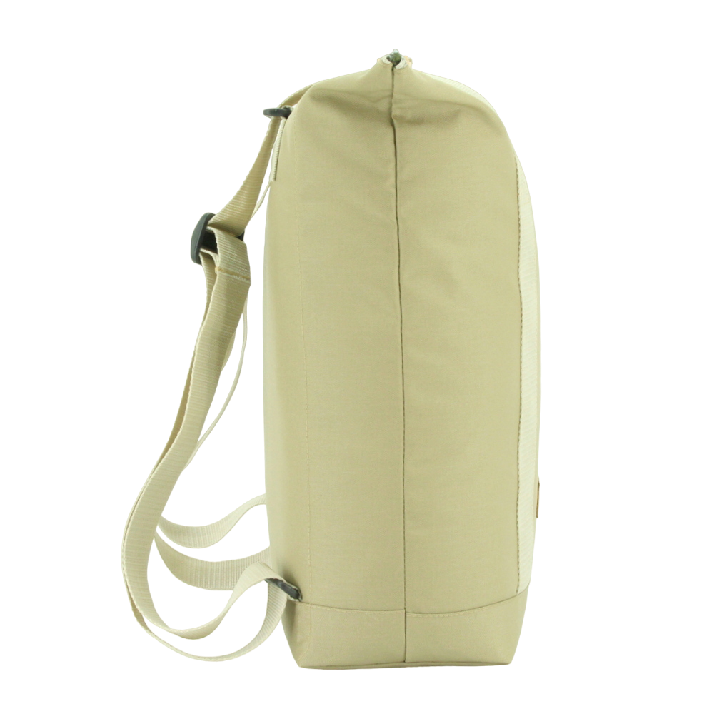 Beige multifunctional 3in1 bag Triple in side view, featured on USMIH Grid, supports card and Bitcoin payments, modern European marketplace.